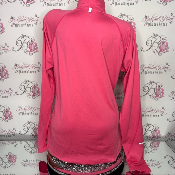 Nike dri fit running sweater pull over hoodie half zip up pink soft buttery y2k - Picture 3 of 16